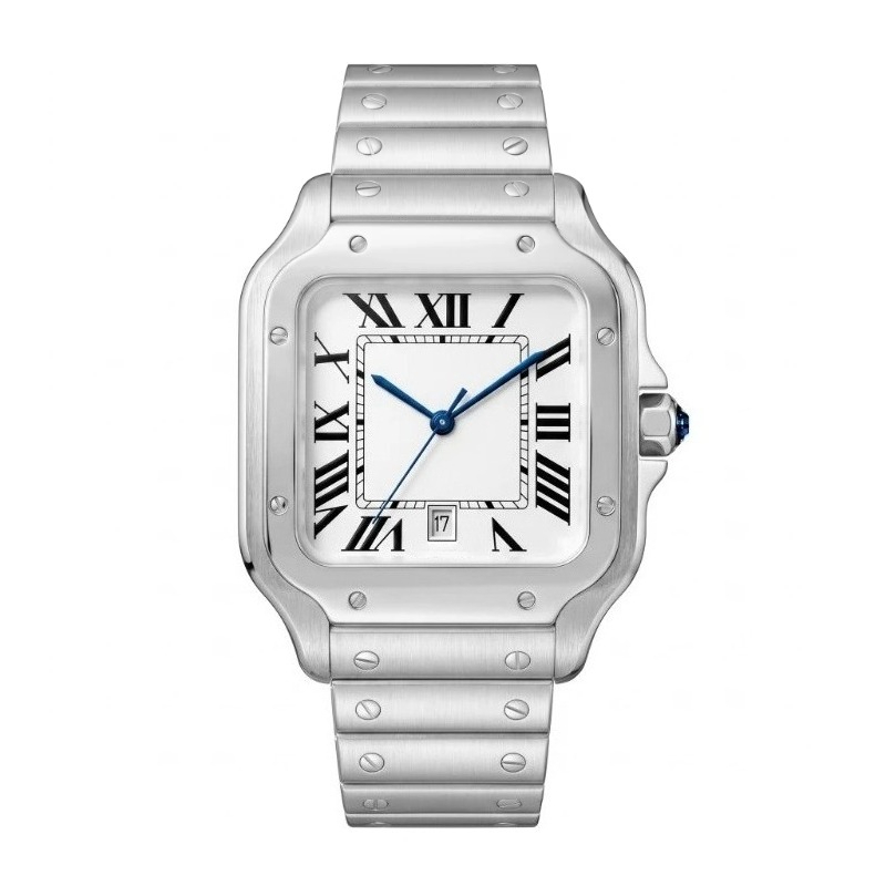 Cartier Watch Santos - Jam Tangan Kuarsa Pria Mewah Baru
