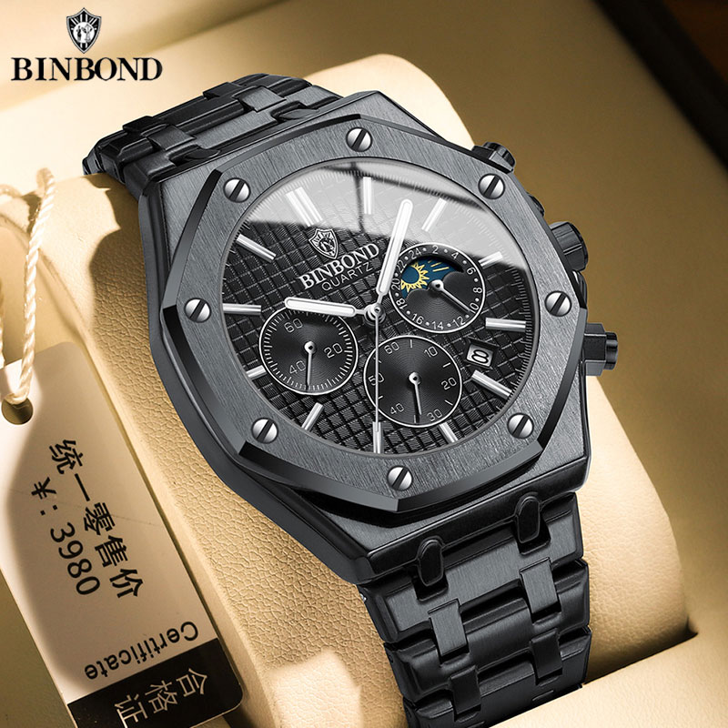 Rolex Watch Daytona - BINBOND jam tangan kuarsa bercahaya pria,