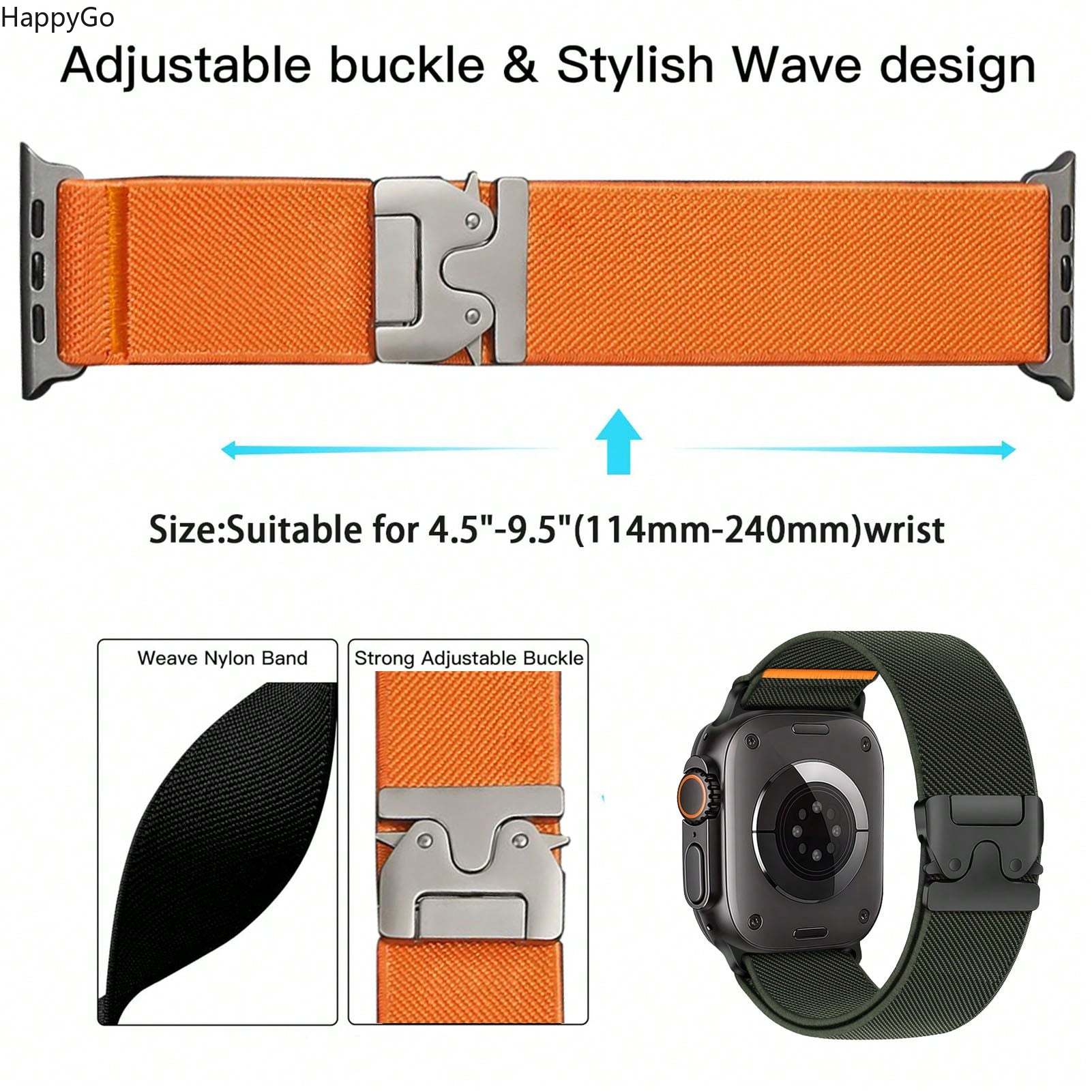 Parachute Strap Elastic - Tali Pergelangan Tangan Nilon Elastis Lebar