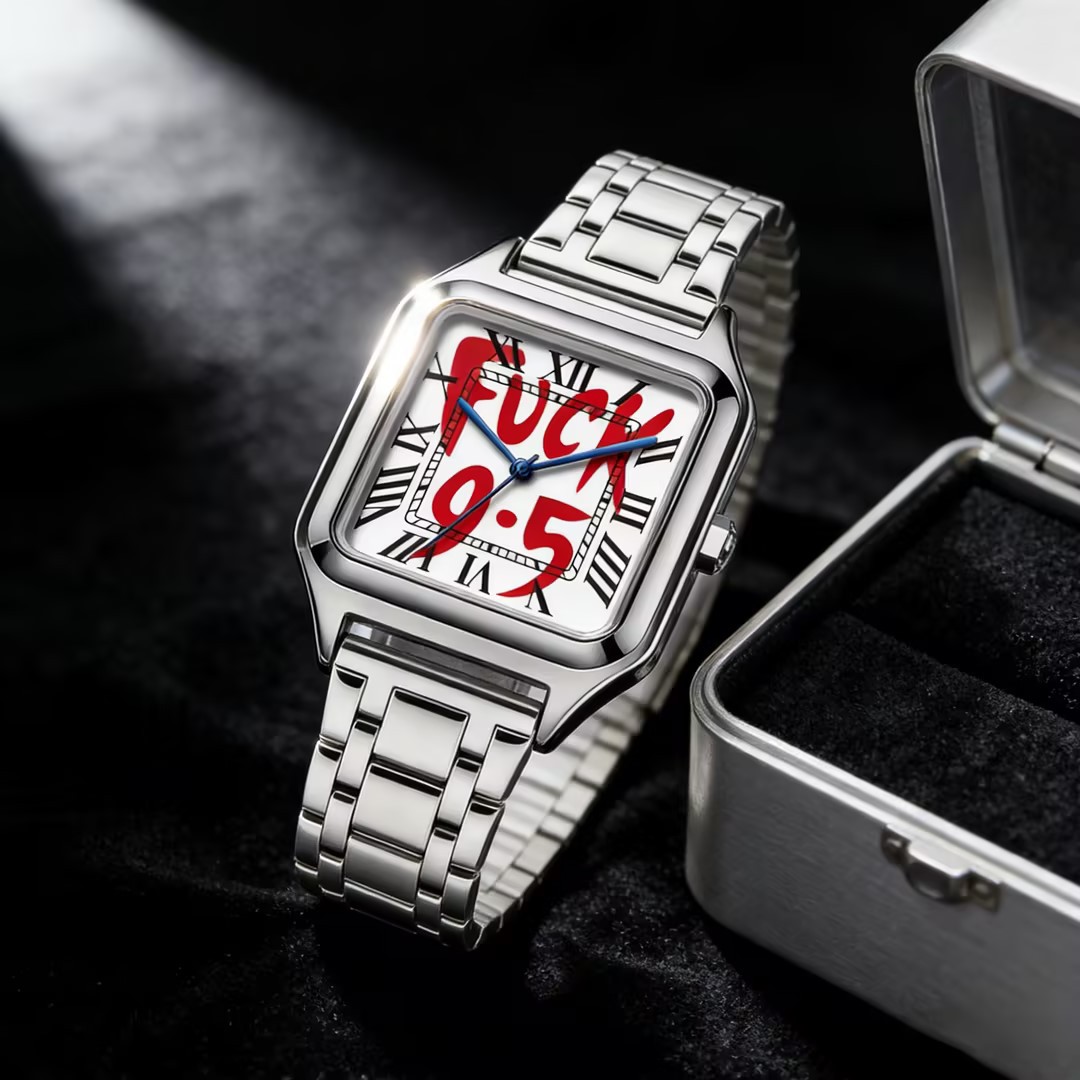 Cartier Watch Santos - Jam Tangan Quartz Unisex Persegi Tahan