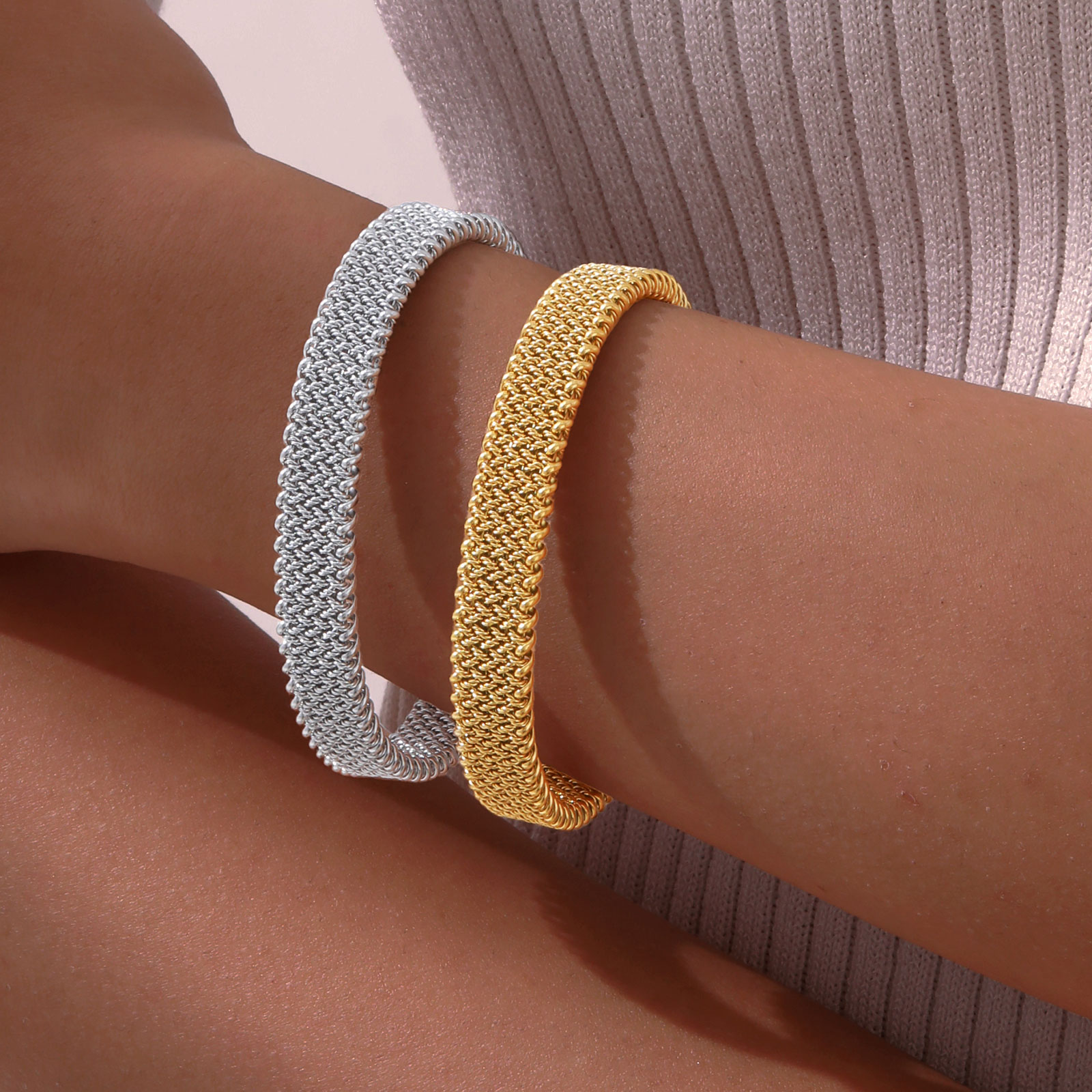 Gelang terbuka tali regang kep - Mesh Strap Metal ulasan dan harga