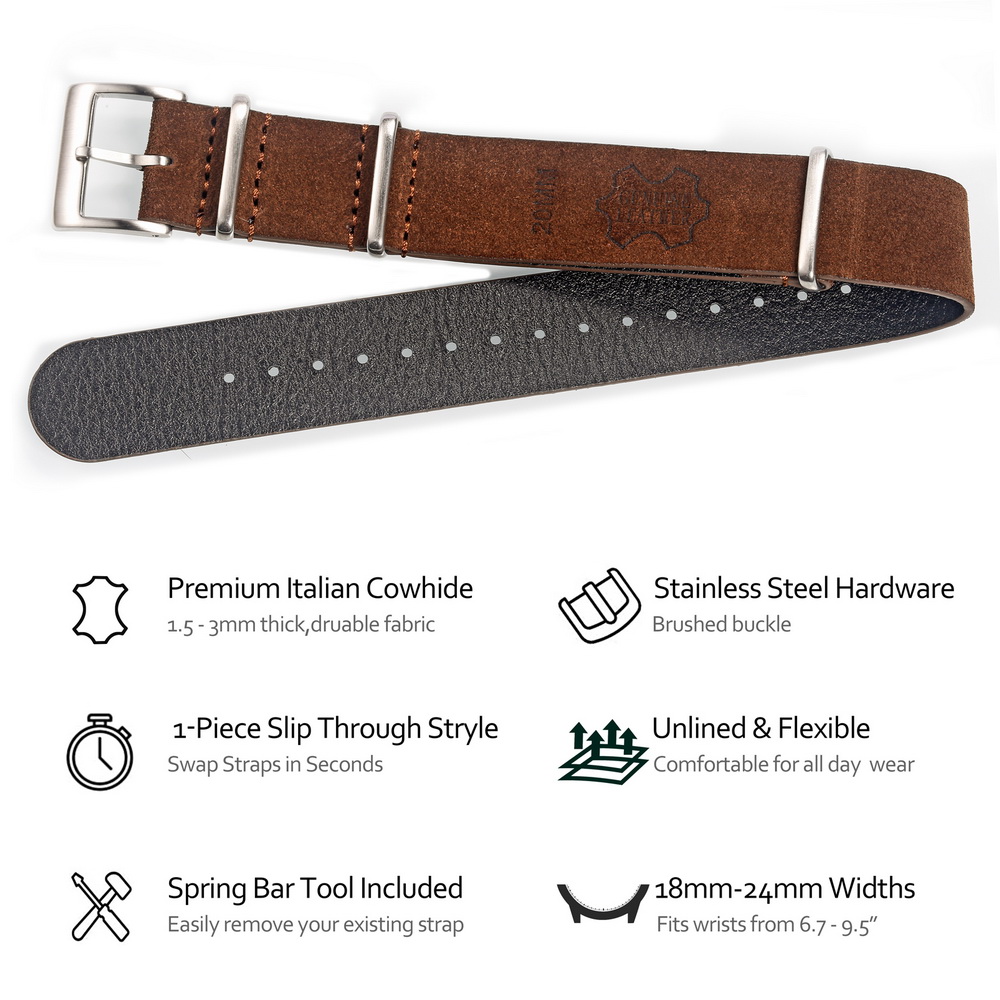 Hemsutt Tali Jam Tangan Kulit  - Tropic Strap Vintage ulasan dan harga