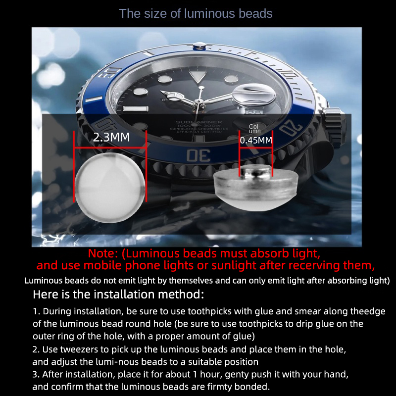 2.3X0.45Mm Pip Bercahaya untuk - Rolex Watch Submariner ulasan dan harga