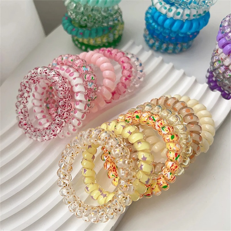 6pcs Ikat Rambut Spiral Resin  - Silicone Band Women ulasan dan harga
